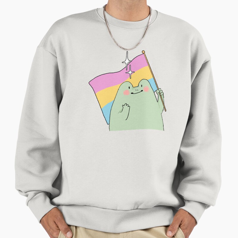 Pansexual Pride Frog Unisex Sweater Crewneck Pullover Casual Streetwear Graphic Print