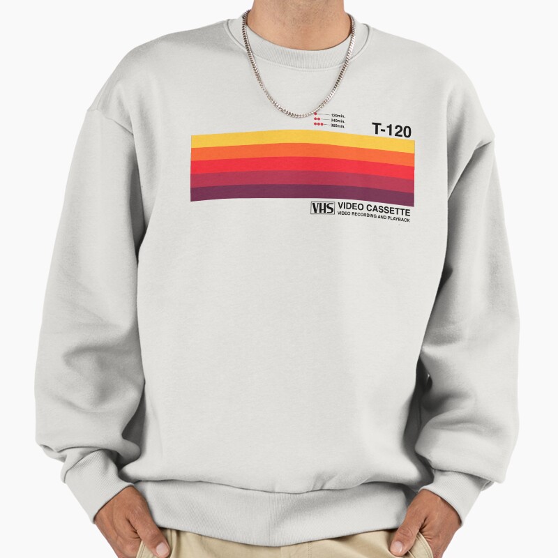 Sunset Video Cassette Vhs Unisex Sweater Crewneck Pullover Casual Streetwear Graphic Print