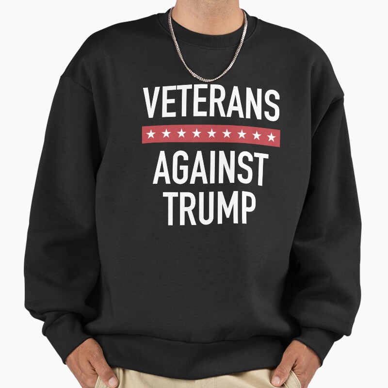Veterans Against Trump Unisex Sweater Crewneck Pullover Casual Streetwear Graphic Print
