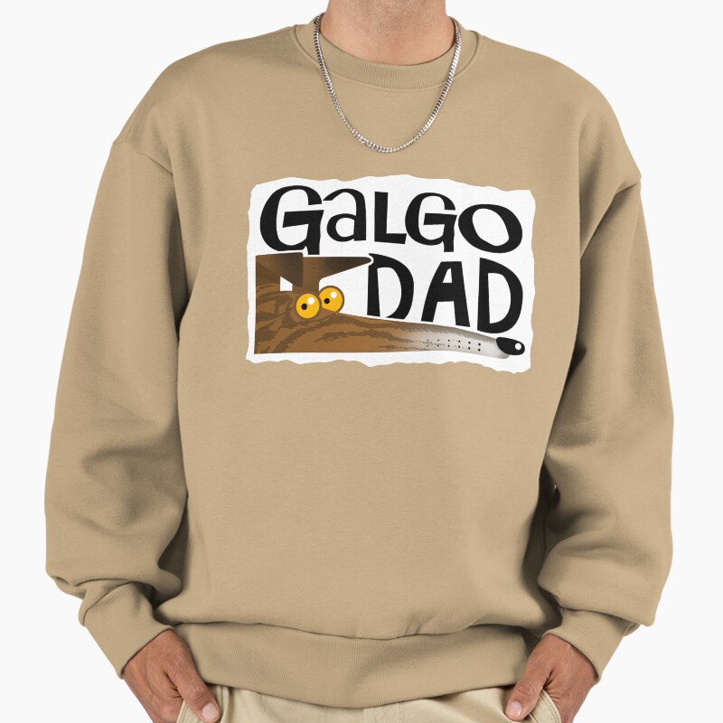 Galgo Dad (Dark Brindle) Unisex Sweater Crewneck Pullover Casual Streetwear Graphic Print