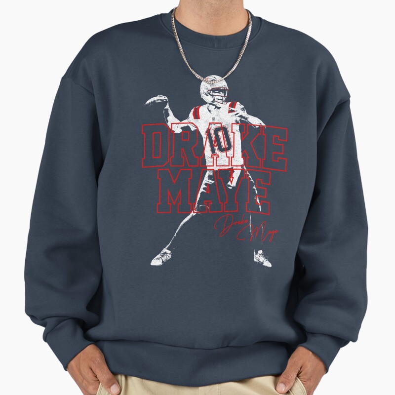 Drake Maye Unisex Sweater Crewneck Pullover Casual Streetwear Graphic Print