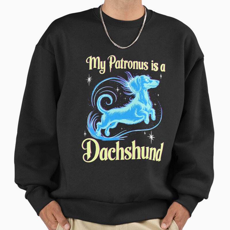 My Patronus Is A Dachshund Unisex Sweater Crewneck Pullover Casual Streetwear Graphic Print