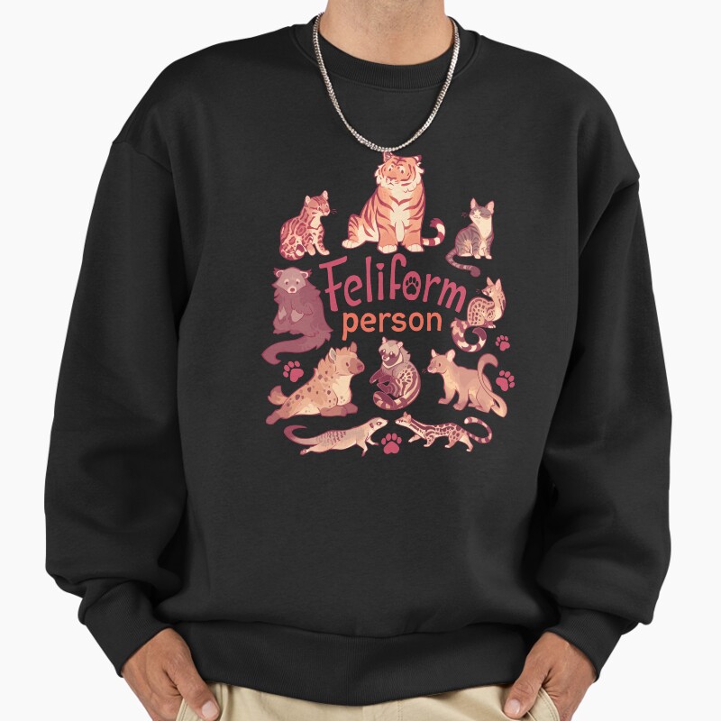 Feliform Person Unisex Sweater Crewneck Pullover Casual Streetwear Graphic Print