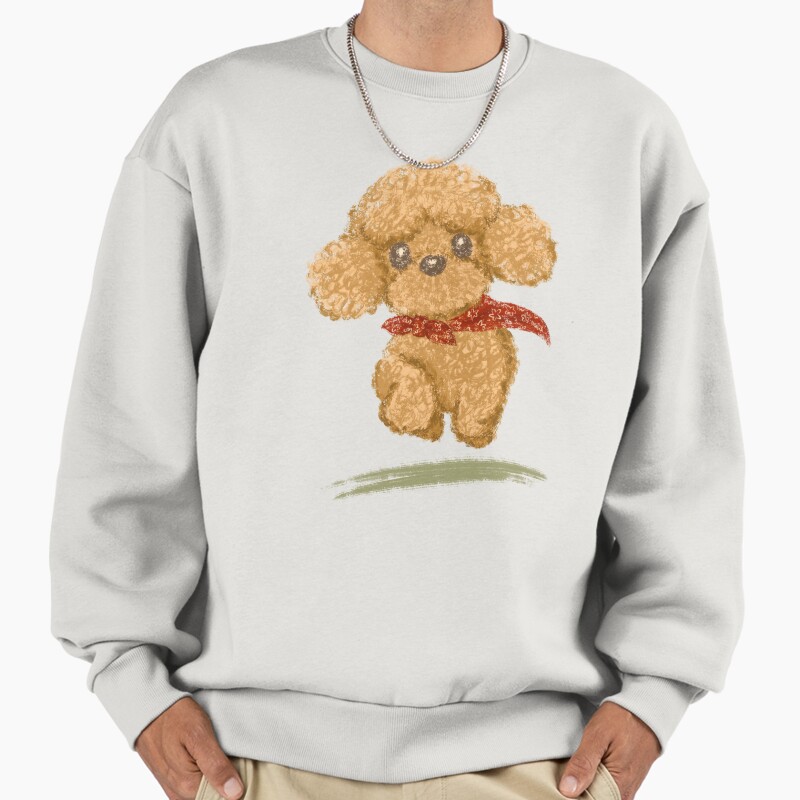 Toy Poodle Running Up To Me Unisex Sweater Crewneck Pullover Casual Streetwear Graphic Print