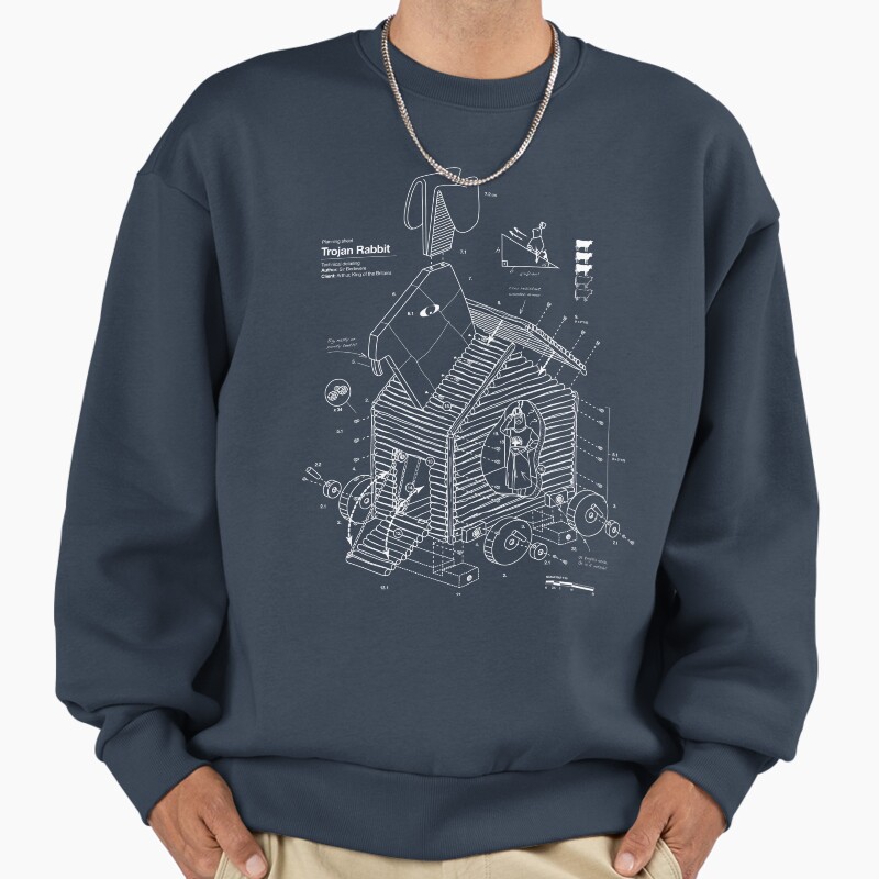 Trojan Rabbit Unisex Sweater Crewneck Pullover Casual Streetwear Graphic Print