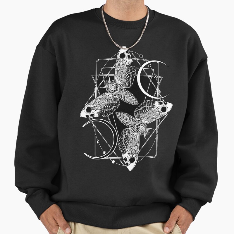Dance Of The Death Moths Unisex Sweater Crewneck Pullover Casual Streetwear Graphic Print