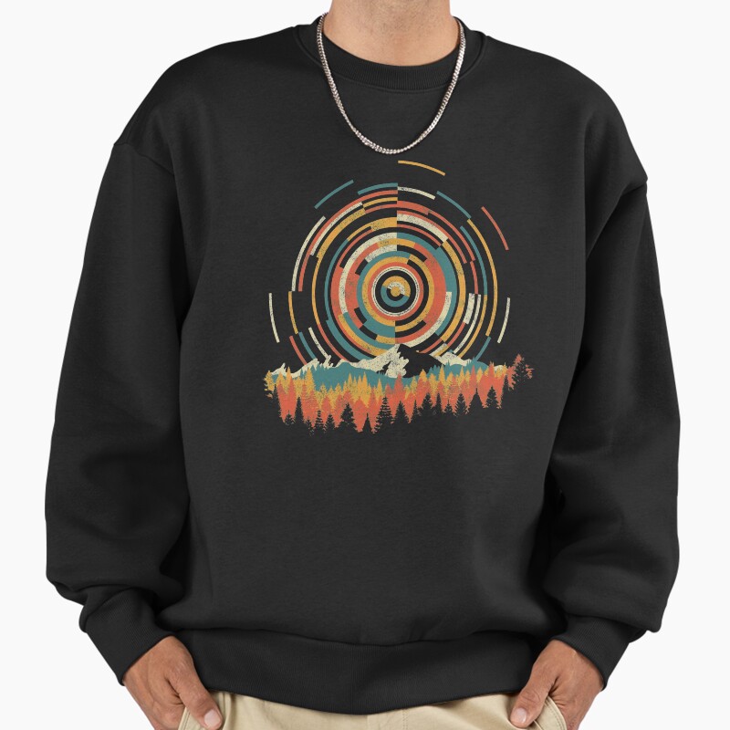The Geometry Of Sunrise Unisex Sweater Crewneck Pullover Casual Streetwear Graphic Print