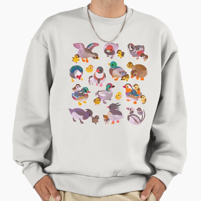 Duck And Duckling Unisex Sweater Crewneck Pullover Casual Streetwear Graphic Print
