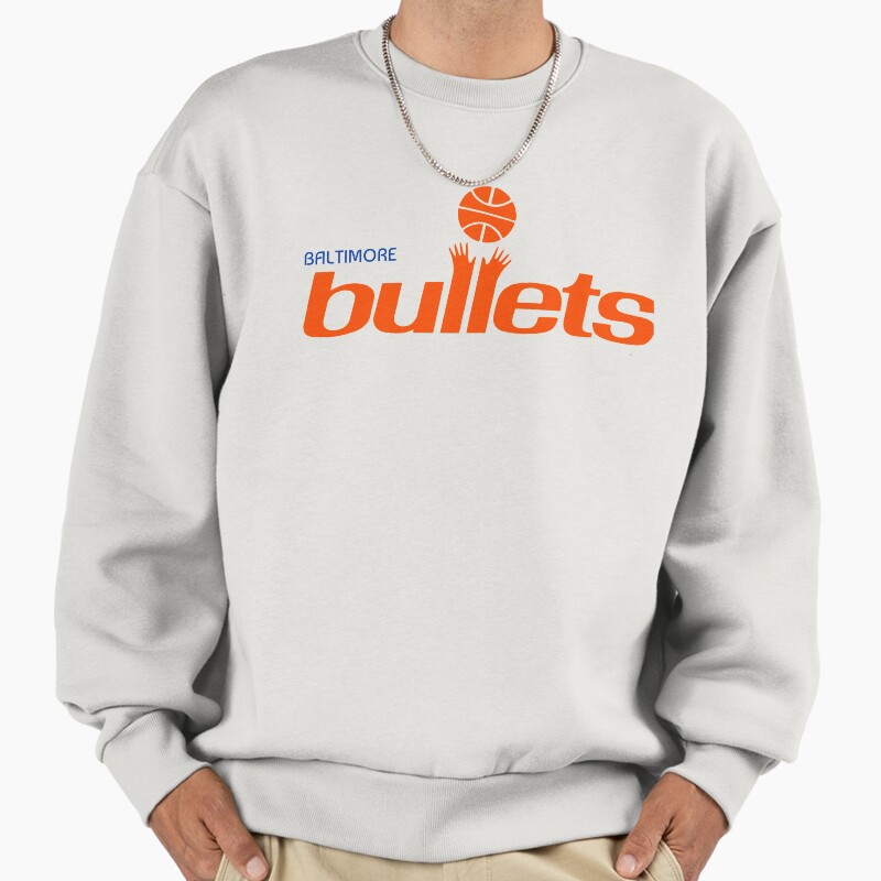 Baltimore Bullets Retro Defunct Nba Team Fan Art Unisex Sweater Crewneck Pullover Casual Streetwear Graphic Print