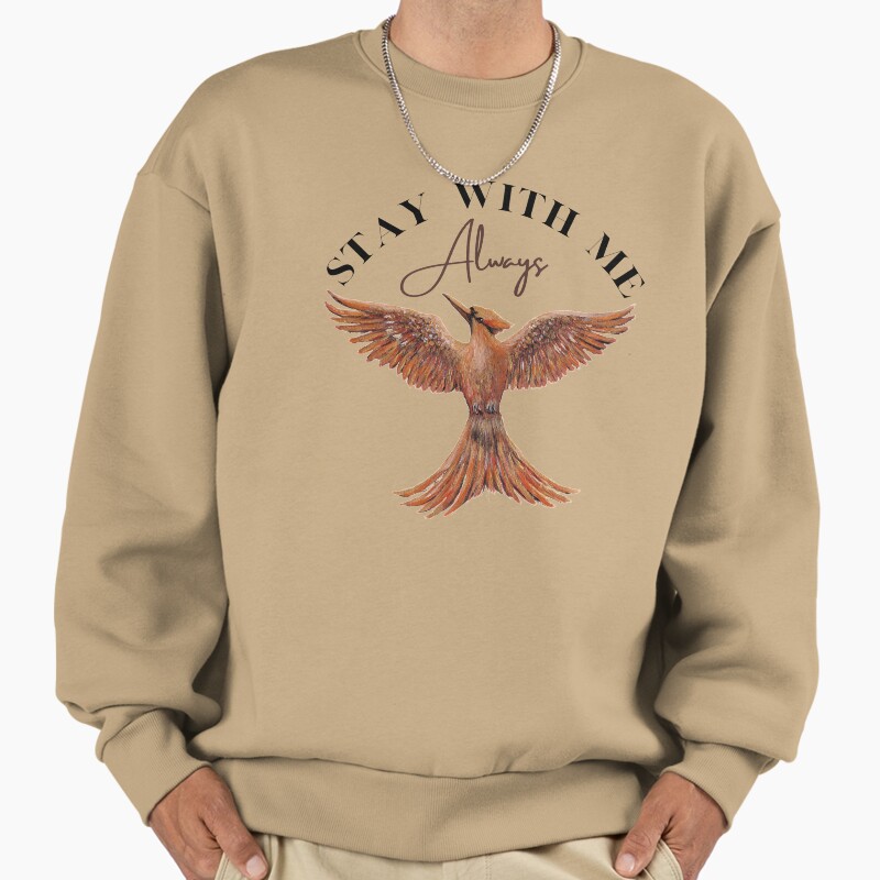 Mockingjay, Stay With Me - Always. Unisex Sweater Crewneck Pullover Casual Streetwear Graphic Print