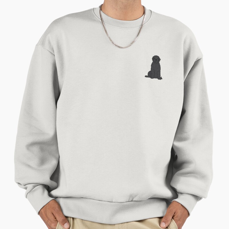 Portuguese Water Dog Cute Illustration  Unisex Sweater Crewneck Pullover Casual Streetwear Graphic Print
