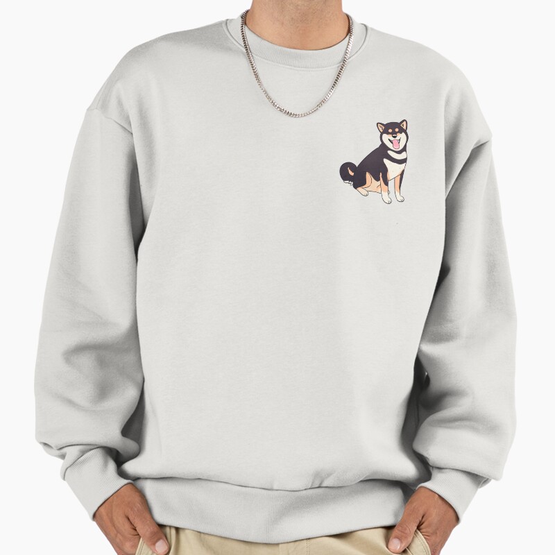 Black And Tan Shiba Inu Cute Dog Art Unisex Sweater Crewneck Pullover Casual Streetwear Graphic Print