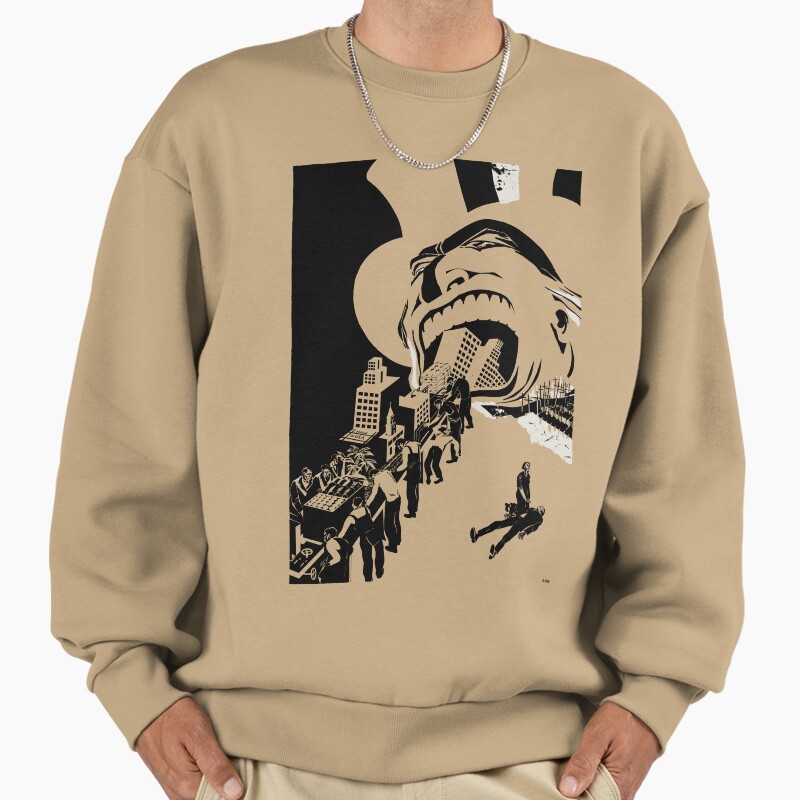 Capitalism Devours Everything - Dmitry Moor, Soviet Propaganda, Socialist, Communist, Anti Capitalist Unisex Sweater Crewneck Pullover Casual Streetwear Graphic Print