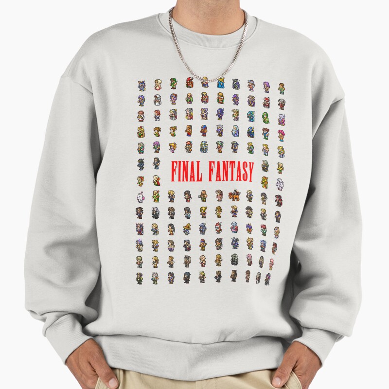 Final Fantasy Sprites Through The Ages Unisex Sweater Crewneck Pullover Casual Streetwear Graphic Print