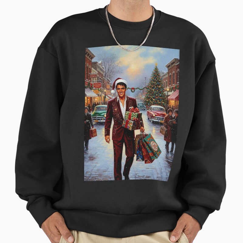 Hollywood Holidays: The King'S Snowy Christmas Haul Unisex Sweater Crewneck Pullover Casual Streetwear Graphic Print