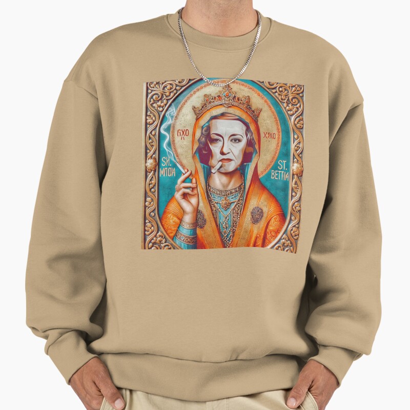 St. Bette Davis Ppp Culture Saint Unisex Sweater Crewneck Pullover Casual Streetwear Graphic Print