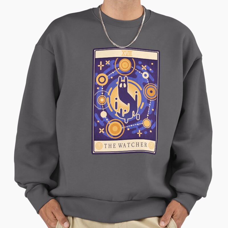 The Watcher Tarot - Rain World Unisex Sweater Crewneck Pullover Casual Streetwear Graphic Print