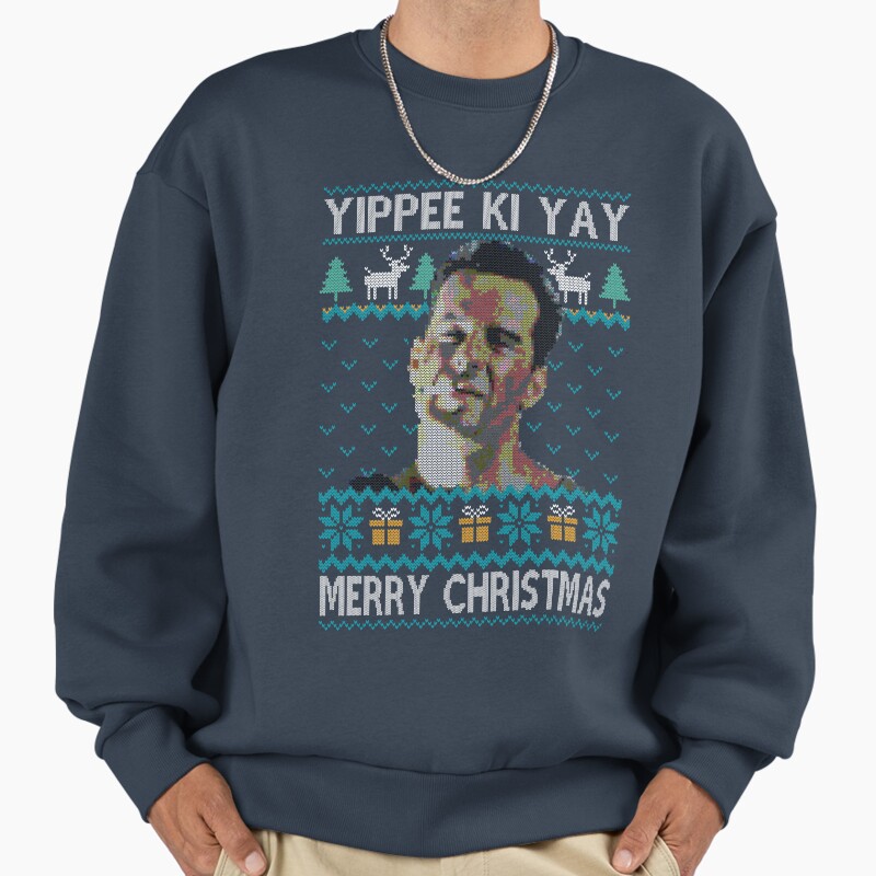 Yiippee Ki Christmas Unisex Sweater Crewneck Pullover Casual Streetwear Graphic Print