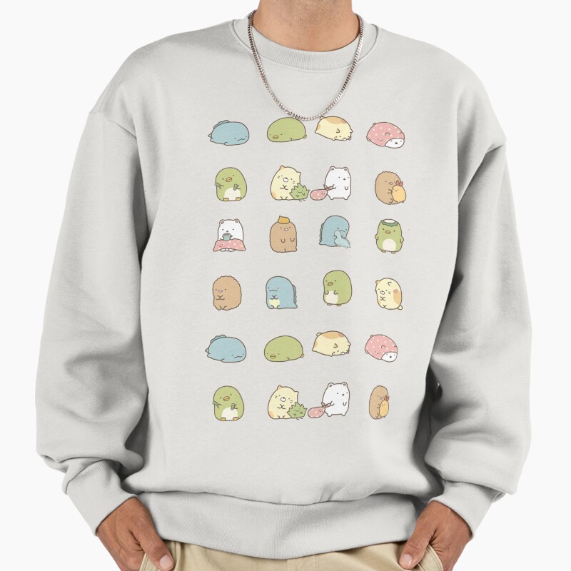 Sumikko Gurashi Pattern Unisex Sweater Crewneck Pullover Casual Streetwear Graphic Print