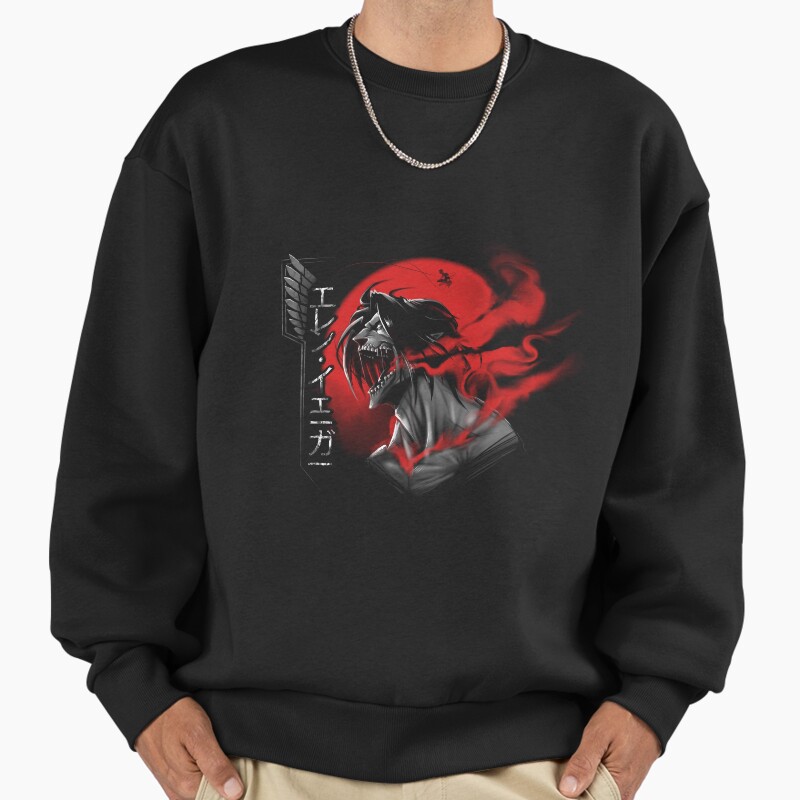 Eren Unisex Sweater Crewneck Pullover Casual Streetwear Graphic Print