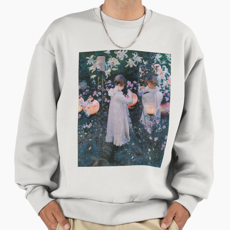 John Singer Sargent - Carnation, Lily, Lily, Rose Unisex Sweater Crewneck Pullover Casual Streetwear Graphic Print