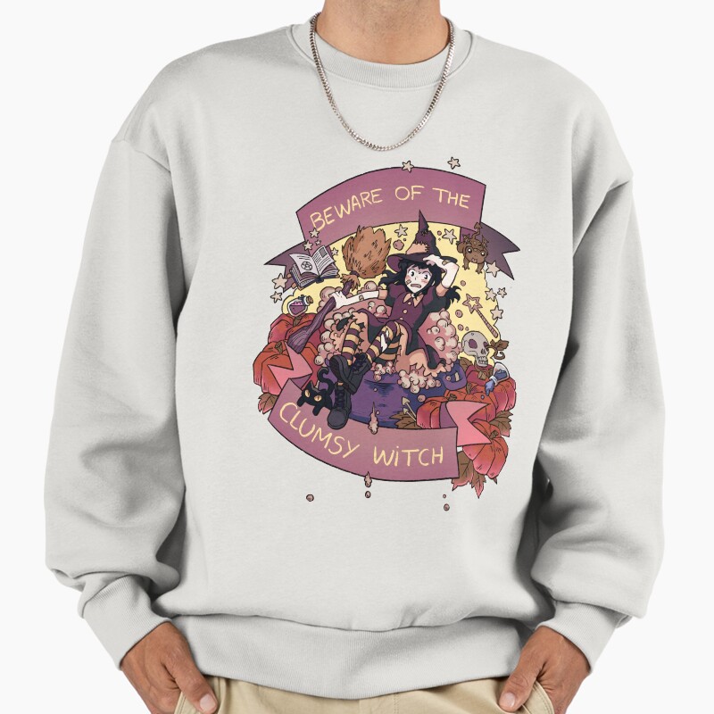 Beware Of The Clumsy Witch Unisex Sweater Crewneck Pullover Casual Streetwear Graphic Print