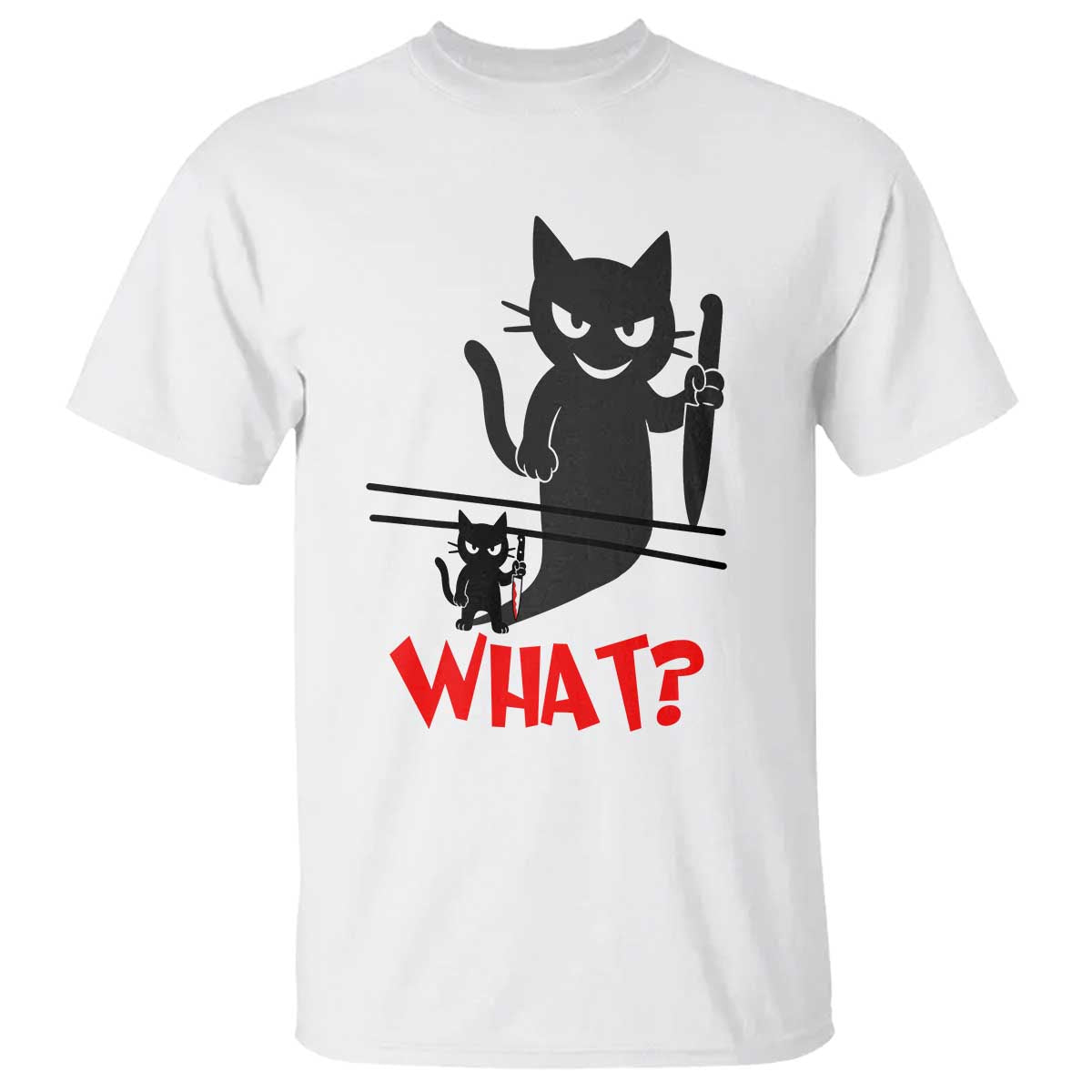 Murder Cat What Raglan Shirt Funny Black Kitty Holding Knife Meme