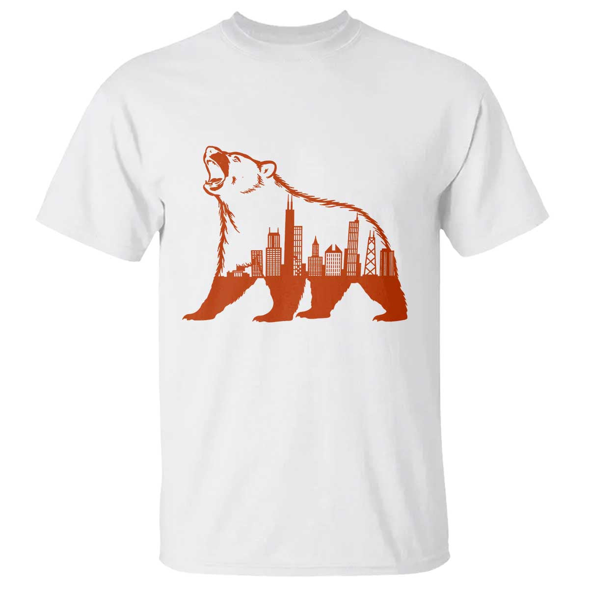 Chicago Skyline Bear T Shirt Urban Streetwear Gift