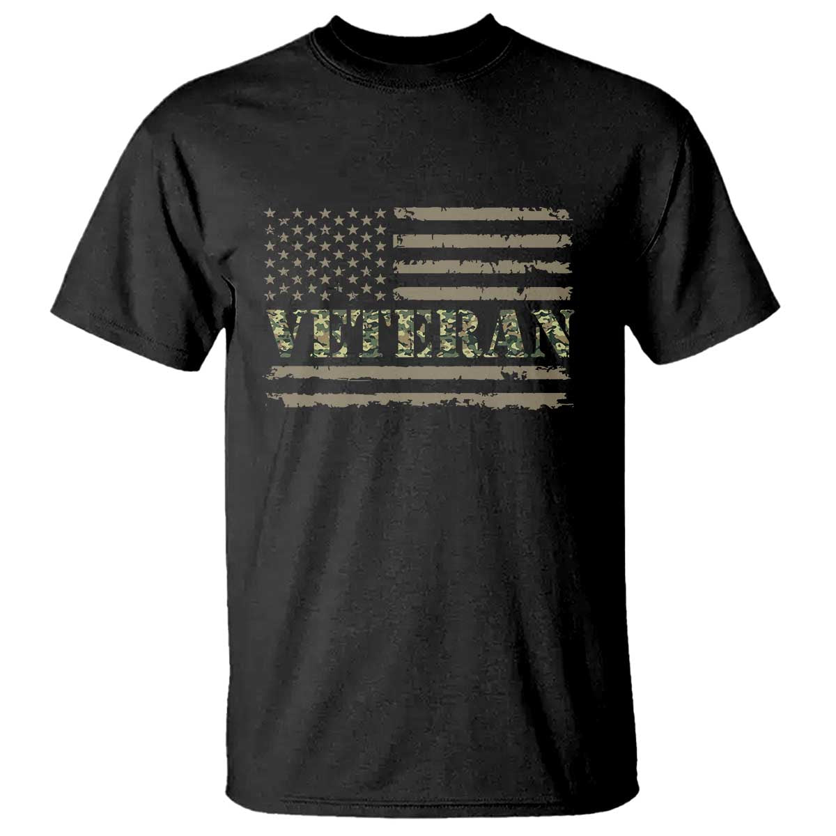 Veteran T Shirt Retro Patriotic Army Camouflage Us Flag