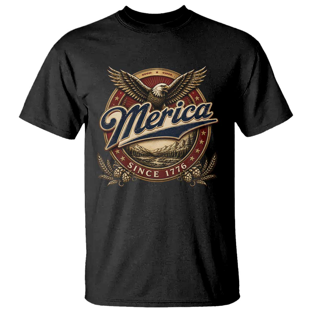 Retro Merica Eagle 4th Of July T Shirt Vintage 1776 Independence Day