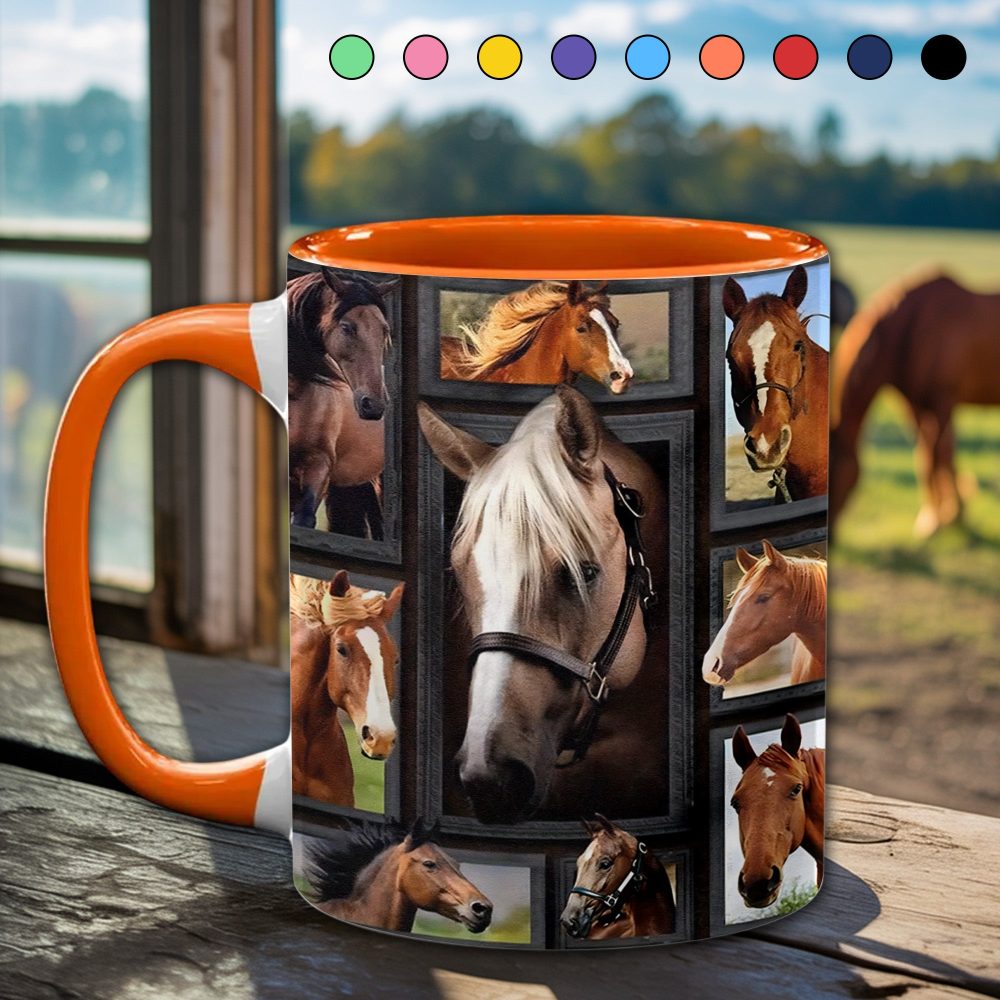 Loves Horses - Horse Accent Mug