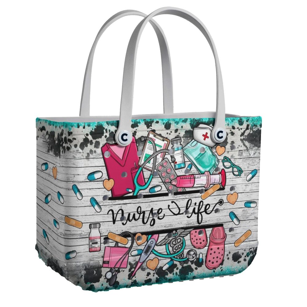 Nurse Life Tote Bag - Cute & Functional Medical-Themed Handbag For Nurses - Perfect Gift!