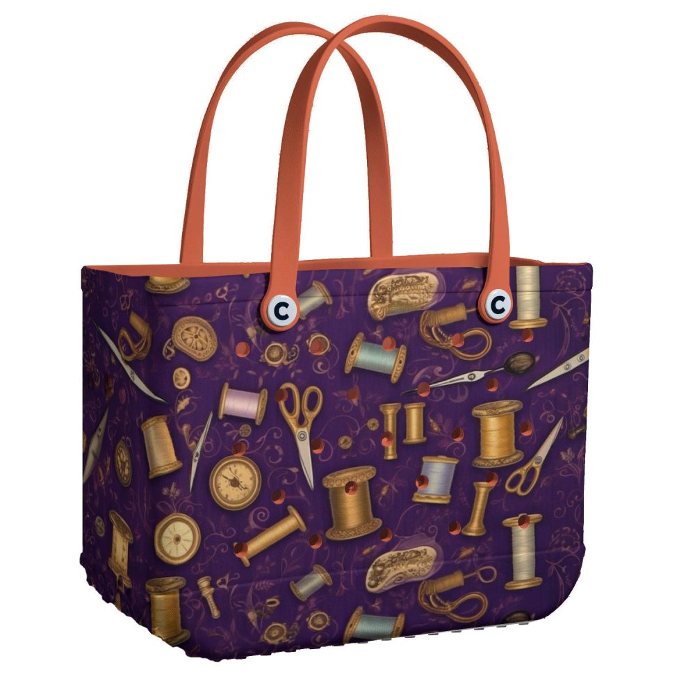 Stylish Sewing-Themed Tote Bag - Perfect For Crafters & Quilters - Durable & Spacious Design