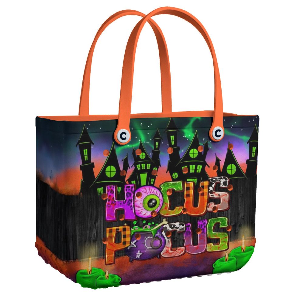 Spooky Hocus Pocus Halloween Tote Bag – Colorful Witchy Design, Perfect For Trick-Or-Treating & Seasonal Style
