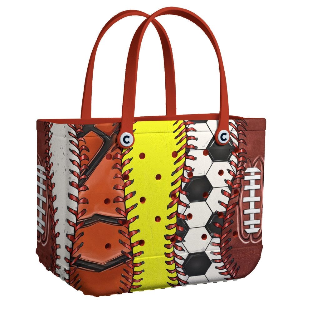 Sports Lover'S Tote Bag - Unique Stitch Design For Baseball, Soccer, And More!