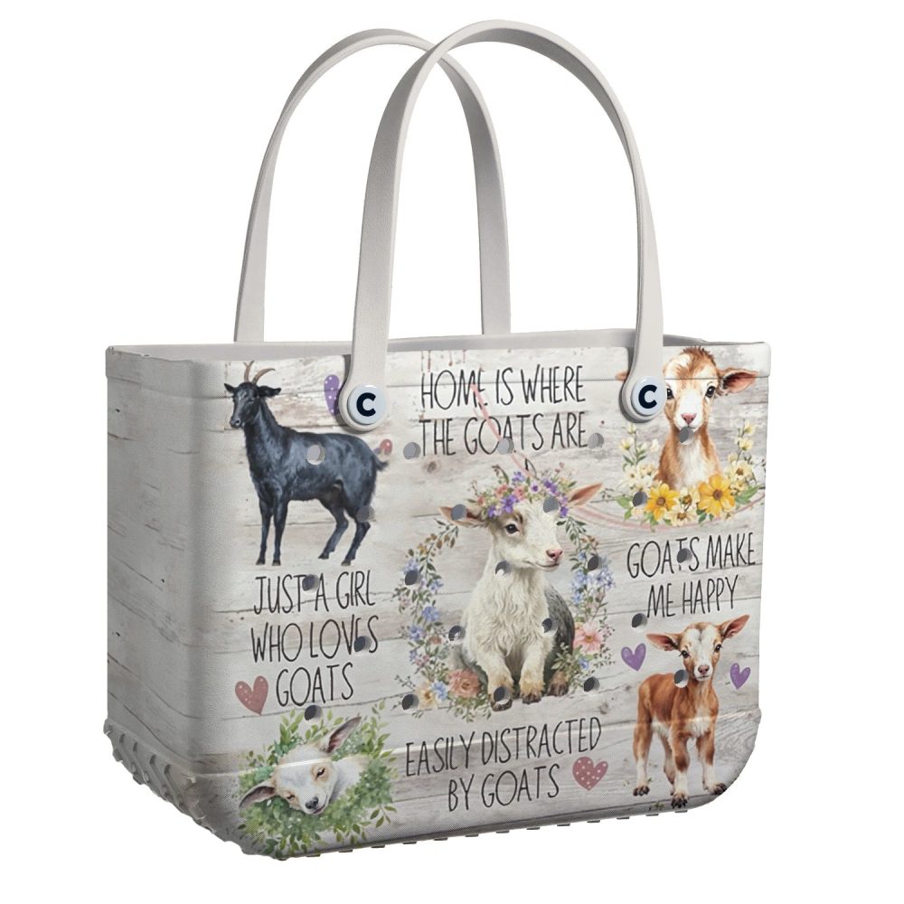 Charming Goat-Themed Tote Bag - Perfect For Animal Lovers And Daily Use - Cute & Stylish Design