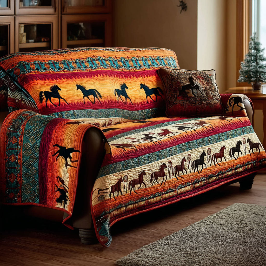 Western Drift Quilted Couch Cover Washable Furniture Covers For Pets Moms Day Gift Ideas