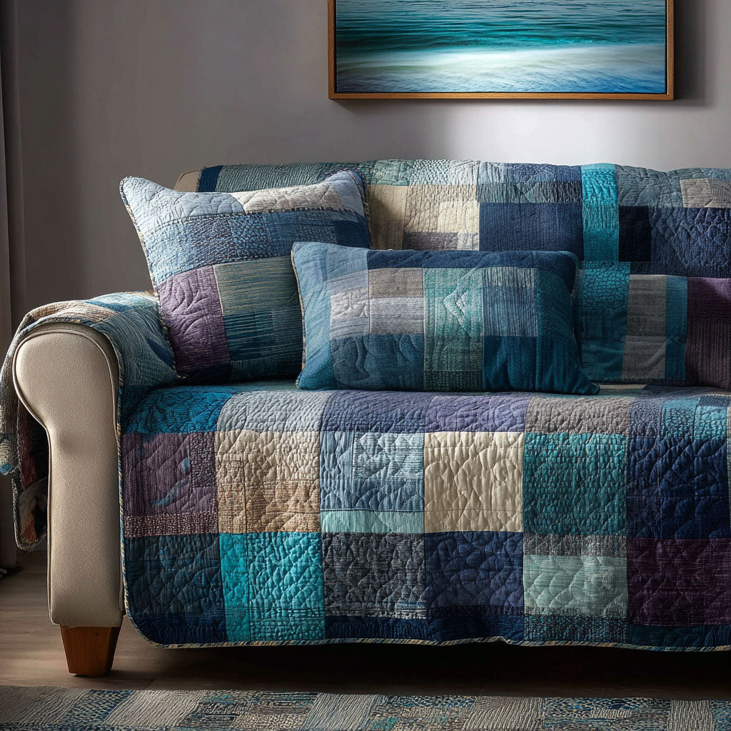 Marine Patch Quilted Couch Cover Cat Scratch Furniture Protector Mother’S Day Gifts For Cat Mom