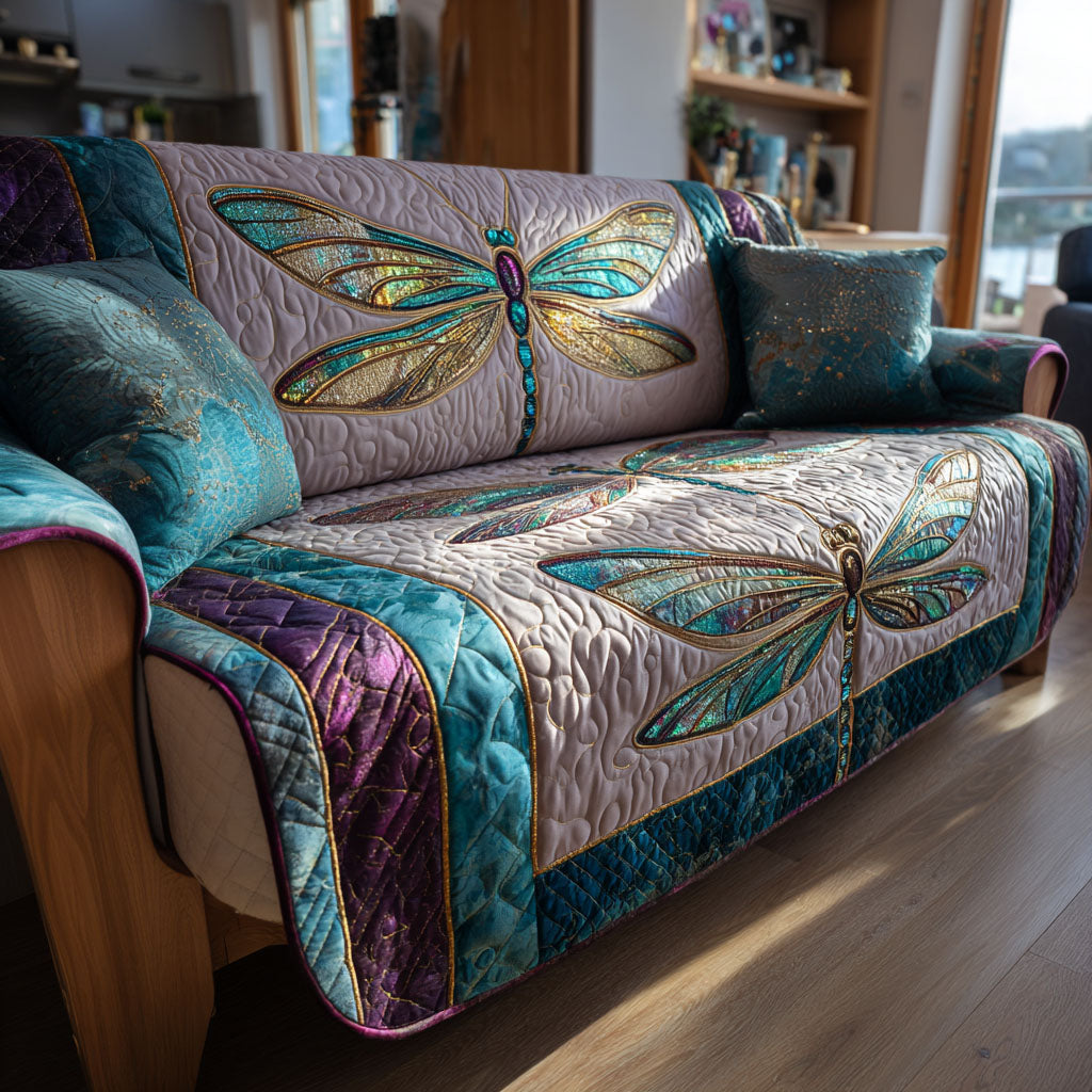 Mystic Bloom Quilted Couch Cover Washable Sofa Cat Protector Practical Gifts For Mom