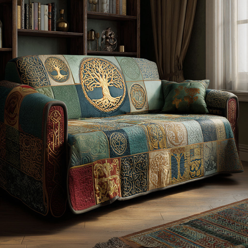 Mystic Canopy Quilted Couch Cover Washable Furniture Covers For Pets New Home Gift Ideas