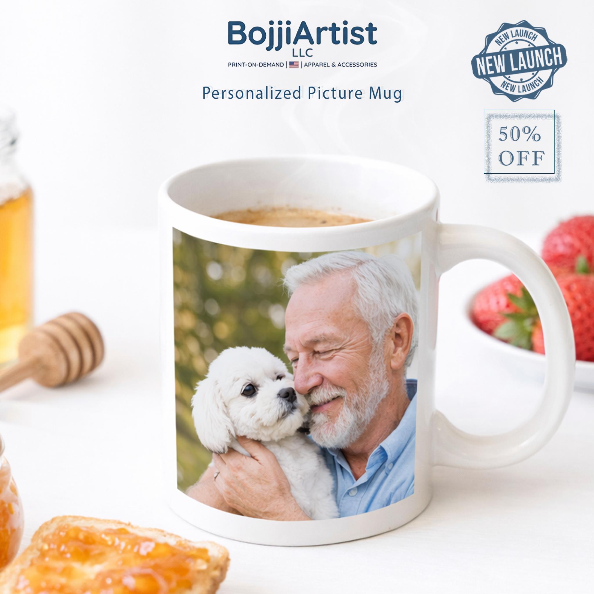 [Flash Deals] Bojjiartist Personalized Picture Mug, Custom Photo Collage Coffee Cup, Unique Gift For Family Grandma Grandpa, Durable Ceramic Tea Mug, Birthday Gift For Her,