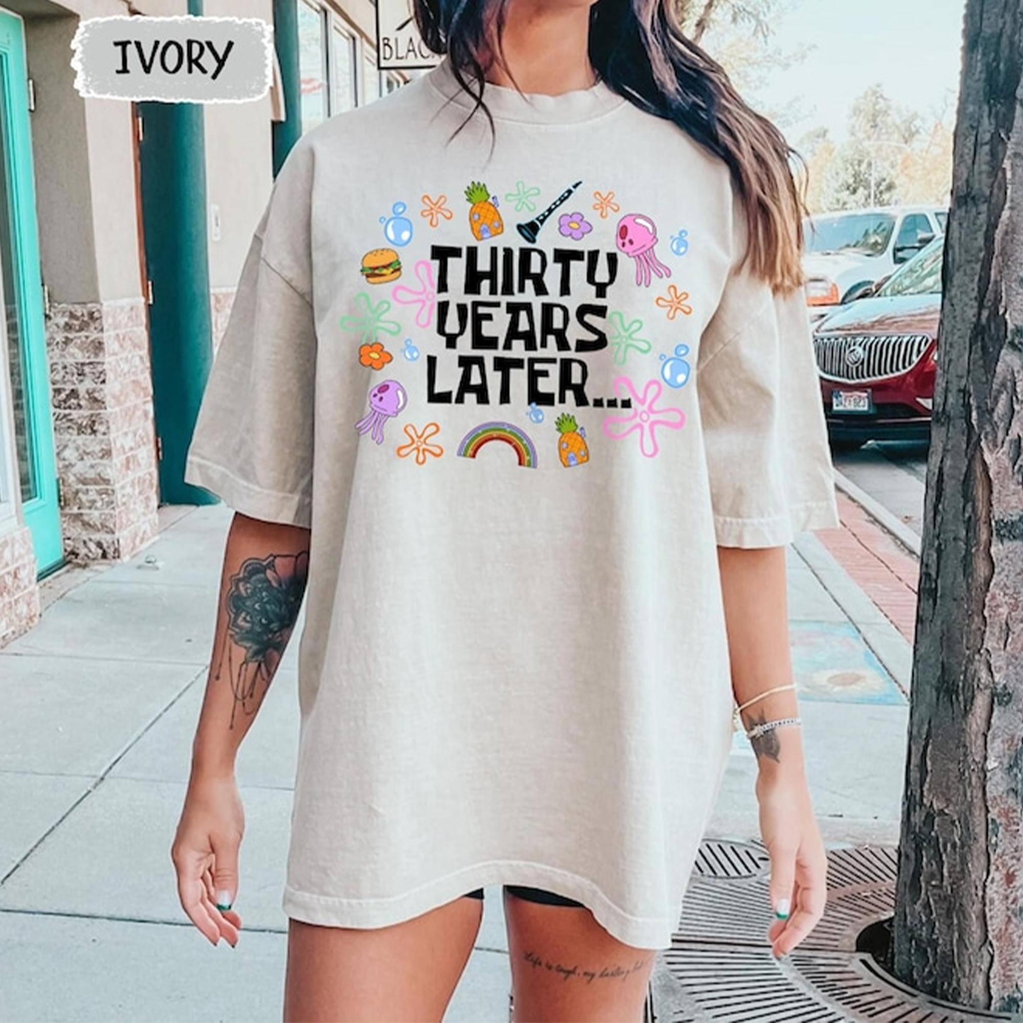 Thirty Years Later Custom Graphic T-Shirt Unisex Men Women Nostalgic Retro Y2k Cartoon Aesthetic Pepper Vintage Wash Cotton Funny 30th Birthday Shirt 30th Birthday Gift Dirty 30 Birthday Party Group Shirts 30th Birthday Club Funny Bday Gift