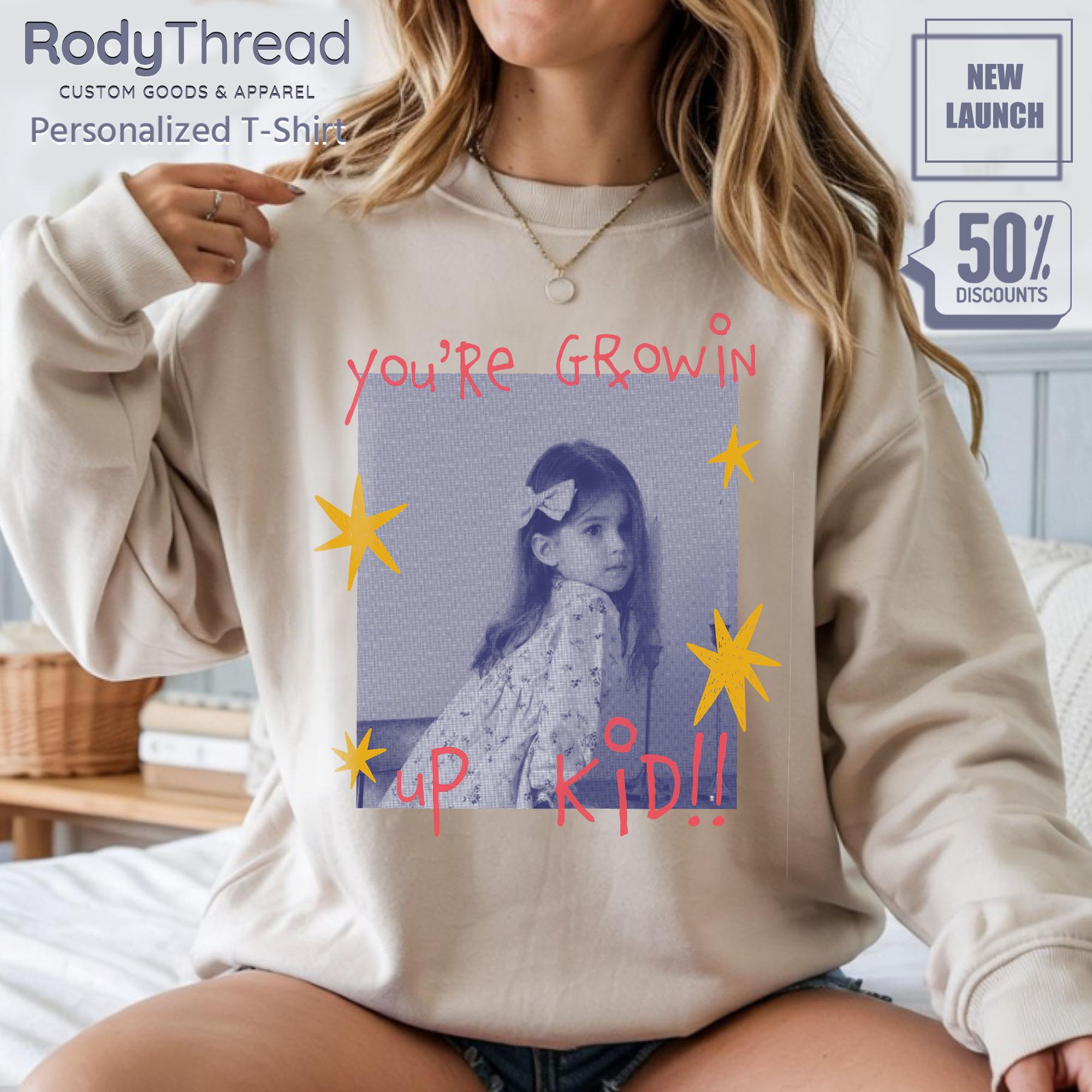 [Flash Deals] S Personalized Photo Vintage Bootleg Sweatshirt, Custom Memories Picture Collage T Shirt, Sentimental Gift For Mom, Trendy Shirt Women Keepsake Gift