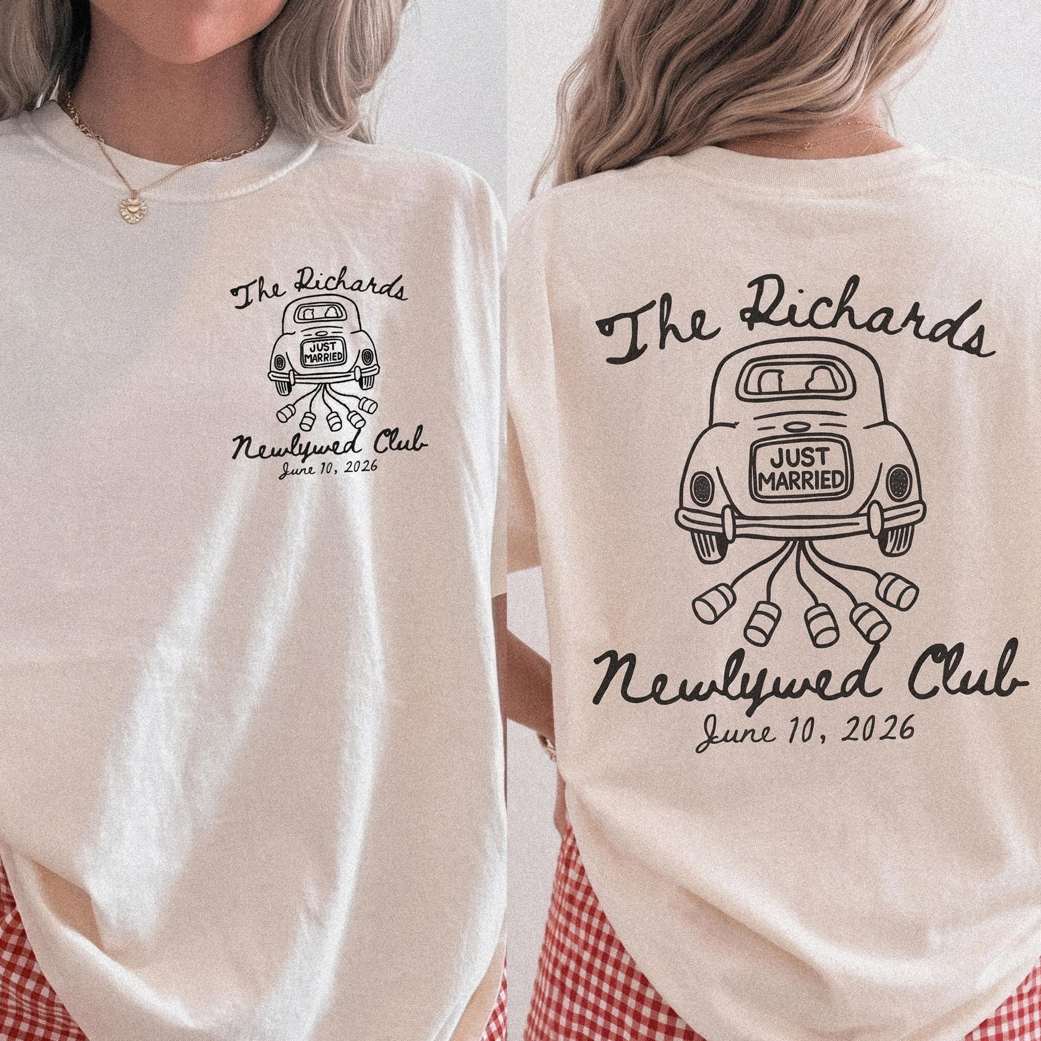 Bride-Themed Women'S Round Neck Cotton Top, Custom Retro Vintage Ivory Streetwear Casual Tee - Personalized Newlywed Future Mr & Mrs Just Married Honeymoon Apparel