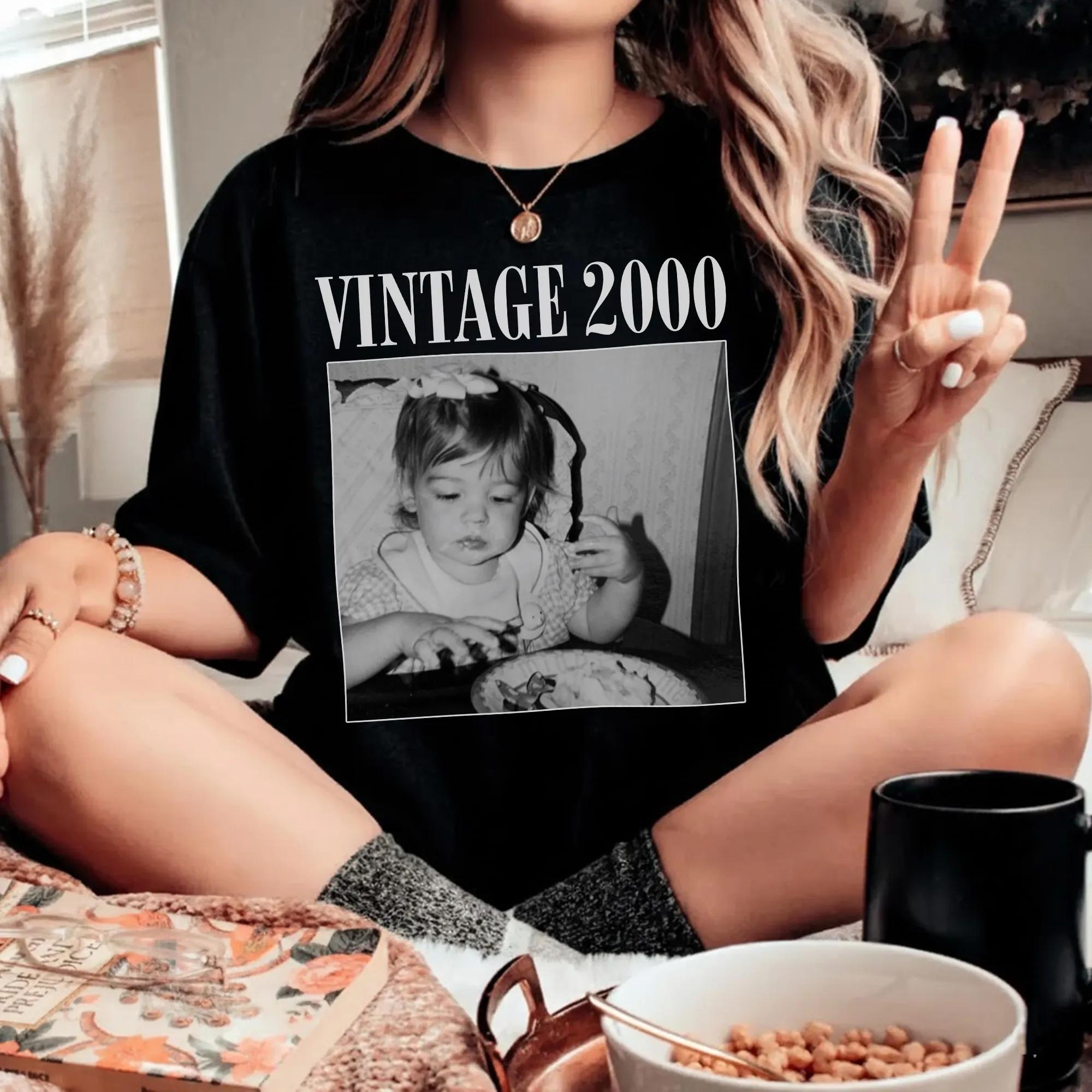 Custom Vintage Photo T-Shirt, Personalized Year Graphic Tee, Retro Custom Picture Shirt, Nostalgic Birthday Gift, Trendy Y2k Custom Clothing, Unisex Minimalist Top