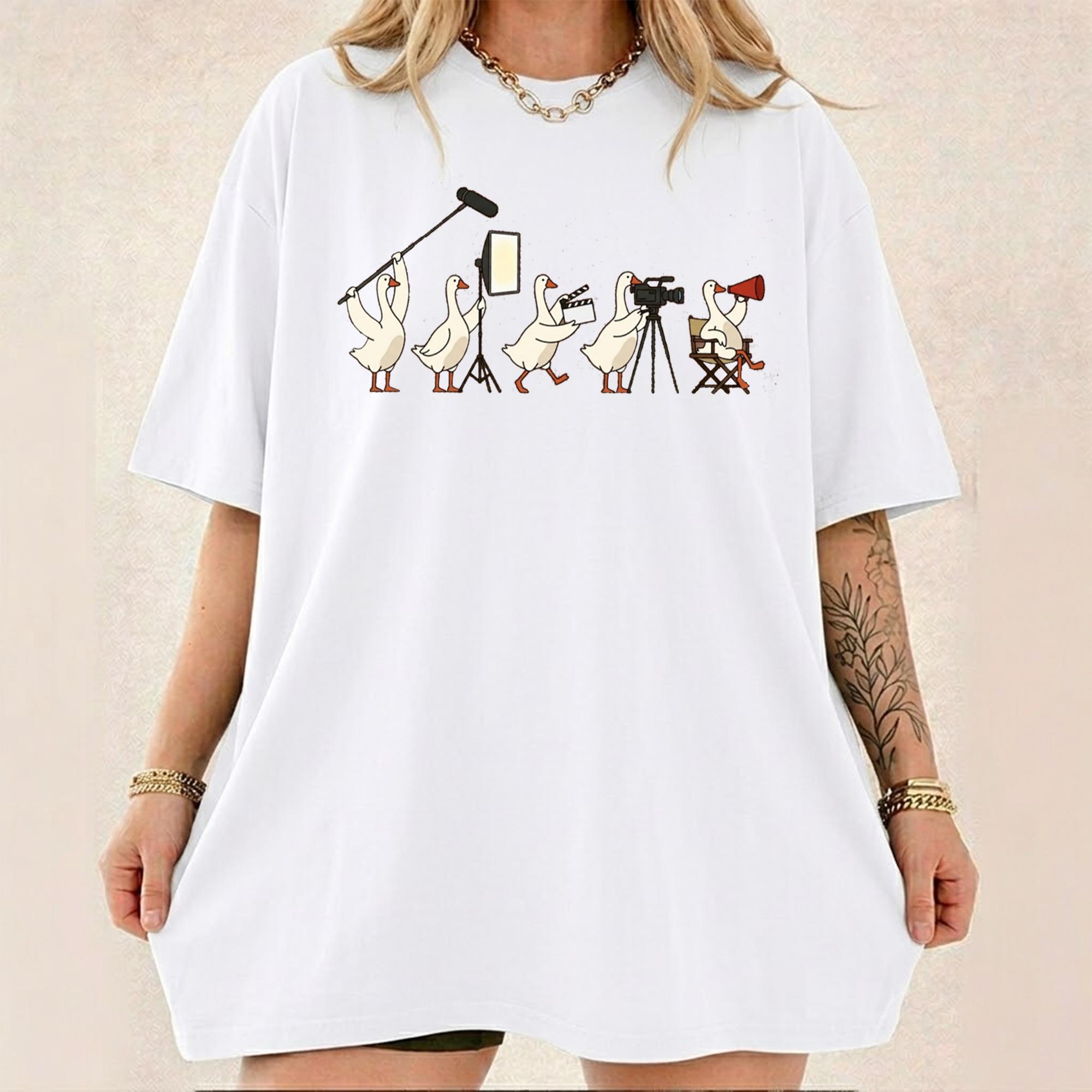 Funny Film Crew Goose Shirt Movie Production Graphic Tee Videographer Camera Operator T Shirt Filmmaker Gift For Men Women