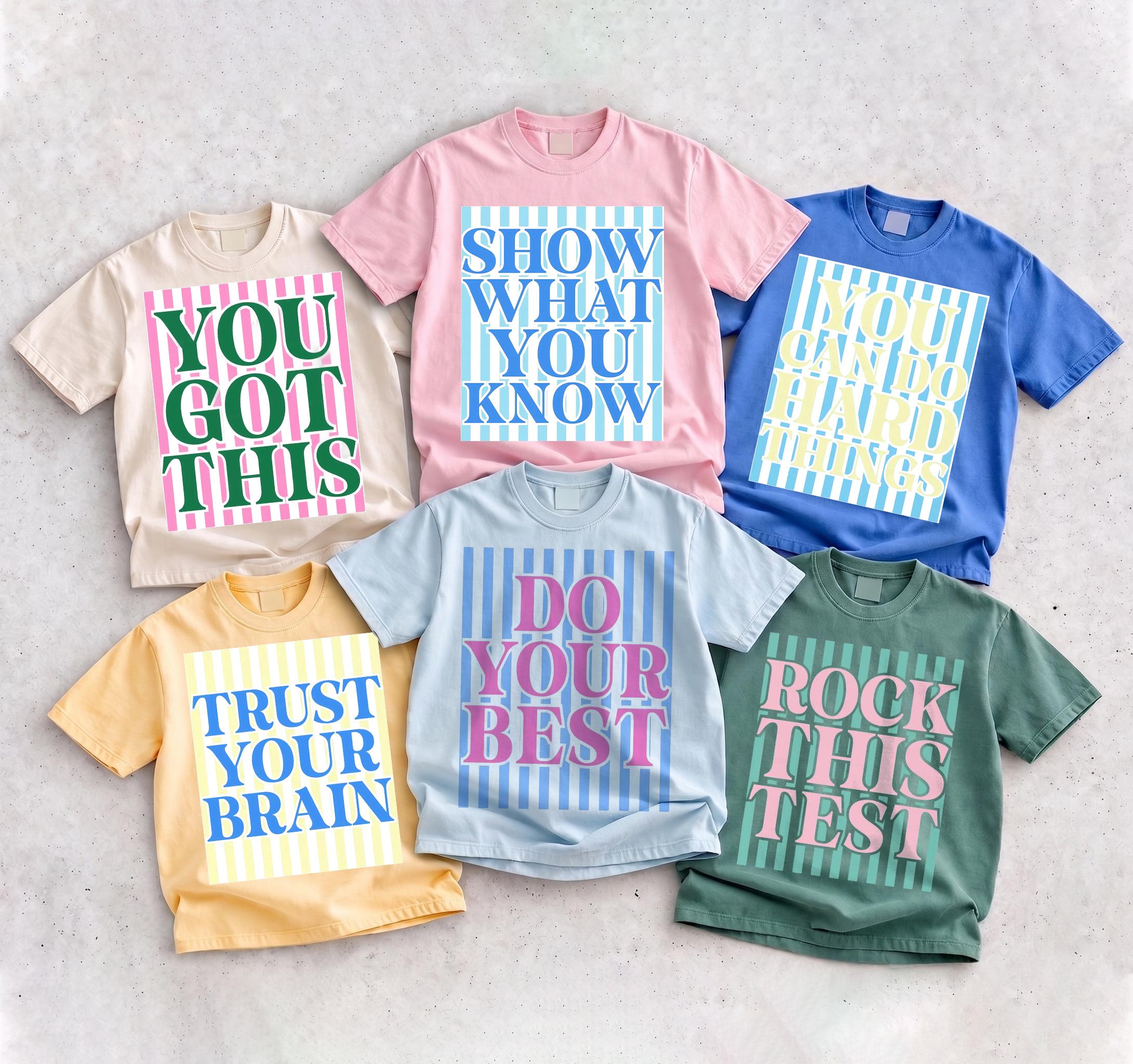 Women'S Premium Cotton Ribbed Vintage Shortsleeve Apparel - "You Got This" Motivational Quote, Preppy Green, Relaxed Fit, Kangaroo Pocket Fabric, Matching Wrap Piece, Perfect Teacher Gift