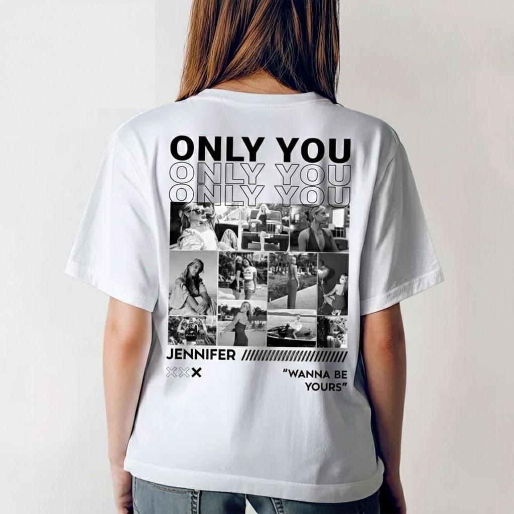 Custom Photo Collage T-Shirt, Personalized Streetwear Graphic Tee, Custom Girlfriend Picture Shirt, Boyfriend Custom Apparel, Minimalist Y2k Streetwear Top, Matching Couple Clothing, Oversized Custom Quote Tee