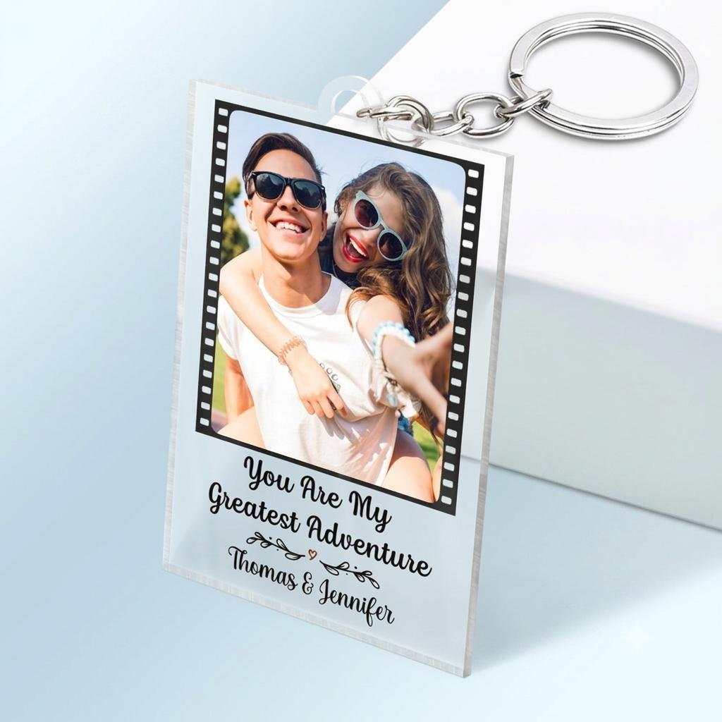 Custom-Made Acrylic Keychain - Sculpted Shape, High-Clarity Film Strip Charm, Personalized Charm Keychain, Boyfriend Gift For Relationship Milestones, Acrylic Keychain Keychains, Custom-Made Keychains