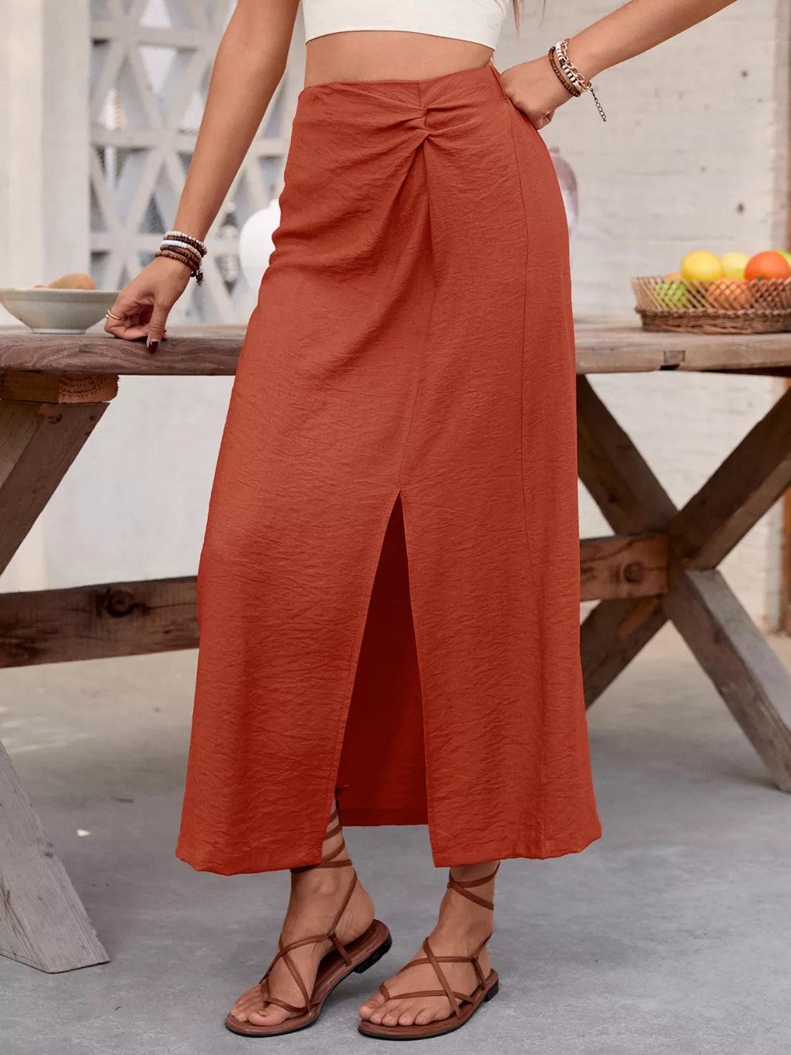 Slit Midi Skirt